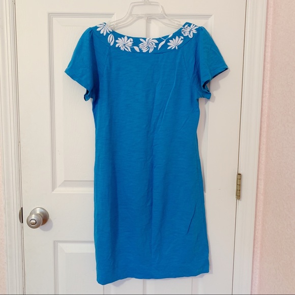 Blue Square Neck Dress or Cover-up - Picture 4 of 4